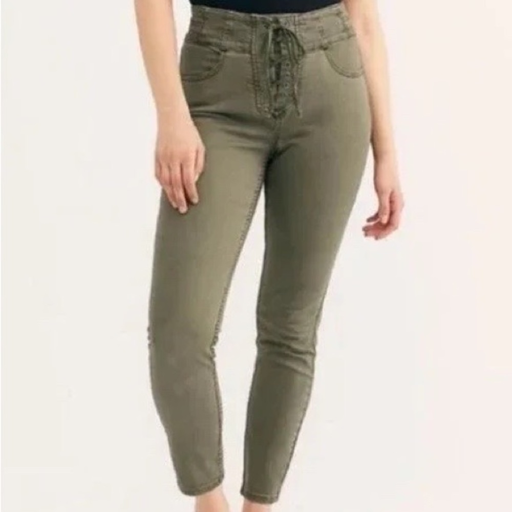 Free people crvy lace up denim